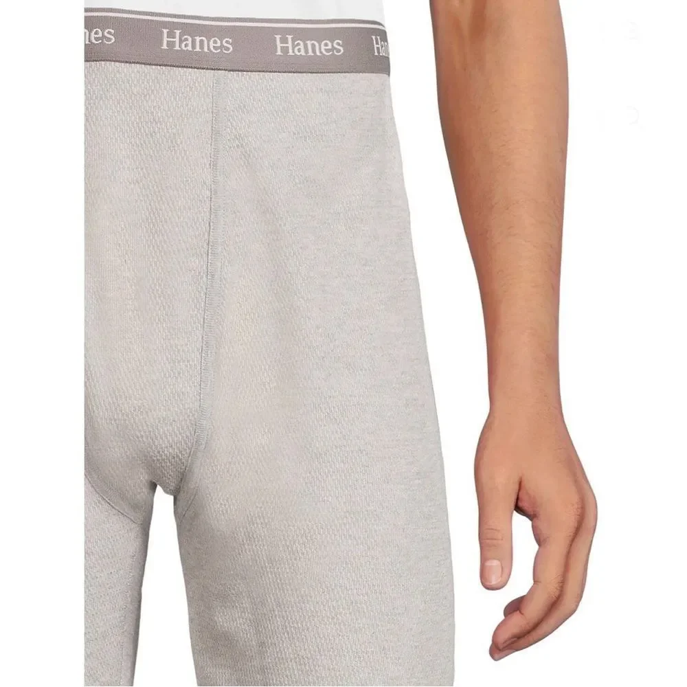 Mens Hanes Originals Raschel Reversible Knit Thermal Top & Bottom Size M